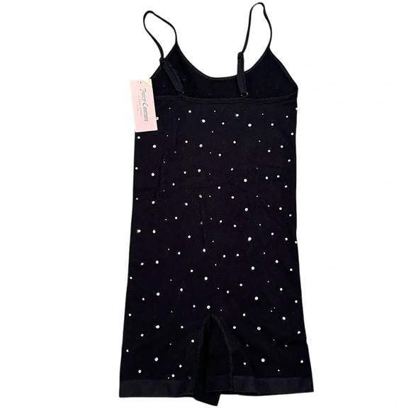 Juicy Couture Bodysuit Shorts with Full Glam Rhinestones SZ S Logo JC on Leg - Picture 2 of 6
